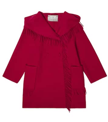 Cappotto in misto lana con frange | Il Gufo