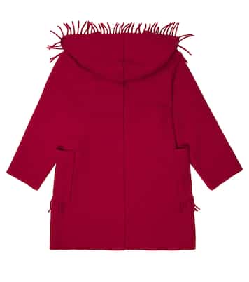 Cappotto in misto lana con frange | Il Gufo