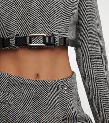 Trompe L’Oeil wool-blend cropped jacket | Coperni