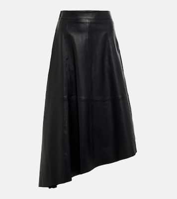 Jupe midi asymétrique en cuir | Polo Ralph Lauren