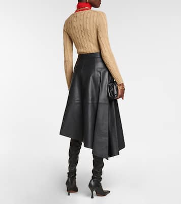 Jupe midi asymétrique en cuir | Polo Ralph Lauren