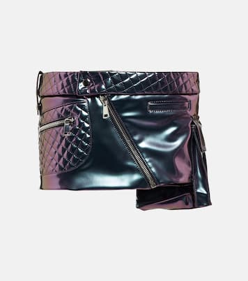 Metallic PVC miniskirt | LaQuan Smith