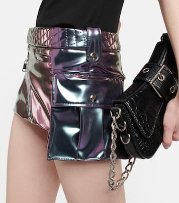 Metallic PVC miniskirt | LaQuan Smith
