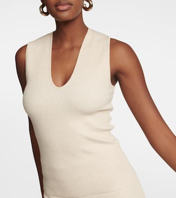 Top in misto cotone a coste | Vince