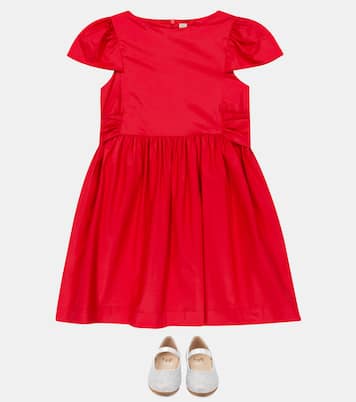Bow-embellished cotton-sateen minidress | Il Gufo