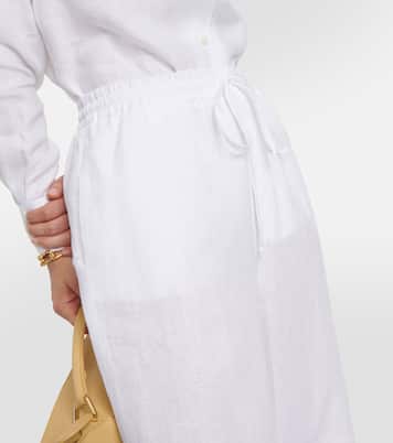 Weite High-Rise-Hose aus Leinen | Loro Piana