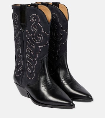 Bottes Duerto brodées en daim et cuir | Isabel Marant