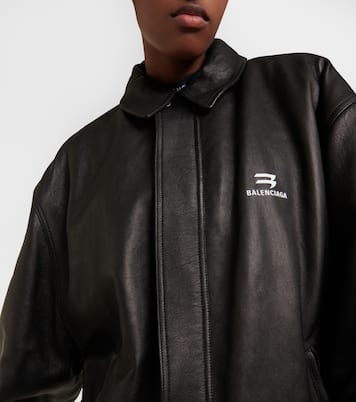 Oversize-Bomberjacke aus Leder | Balenciaga