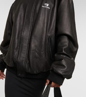 Oversize-Bomberjacke aus Leder | Balenciaga