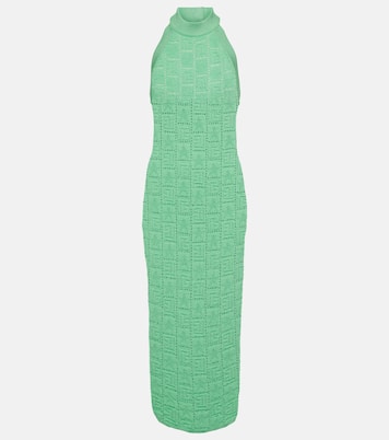 Vestido midi con monograma calado | Balmain