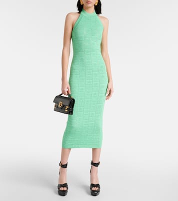 Vestido midi con monograma calado | Balmain