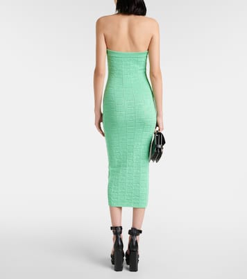 Vestido midi con monograma calado | Balmain