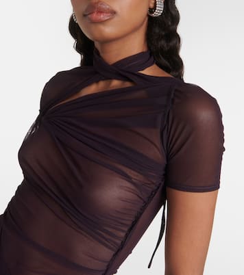 Asymmetric mesh minidress | Coperni