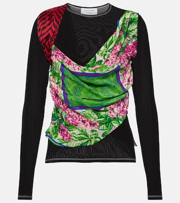 Silk Scarves draped jersey top | Marine Serre