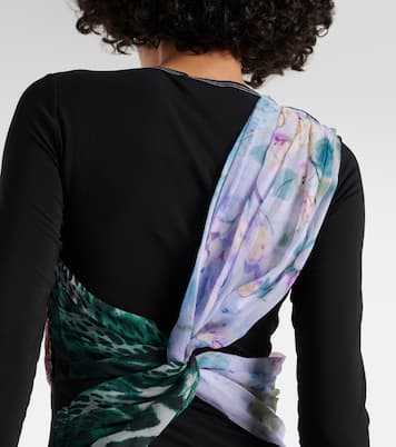 Silk Scarves draped jersey top | Marine Serre