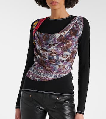 Silk Scarves draped jersey top | Marine Serre
