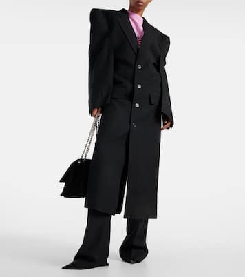 Cappotto oversize Cut Away in lana vergine | Balenciaga
