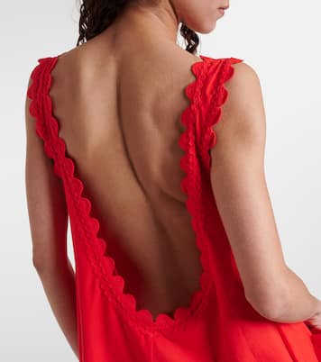 Embroidered scalloped cotton minidress | Juliet Dunn