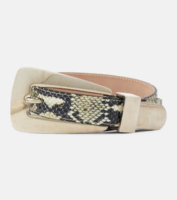 Lucca snake-effect leather belt | Khaite