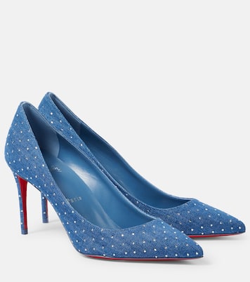 Escarpins Kate 85 en denim à ornements | Christian Louboutin