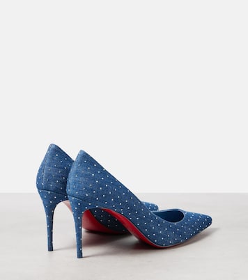 Escarpins Kate 85 en denim à ornements | Christian Louboutin