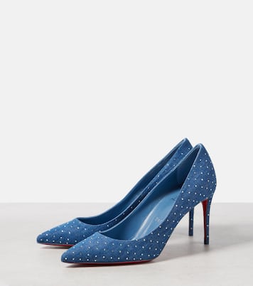 Escarpins Kate 85 en denim à ornements | Christian Louboutin