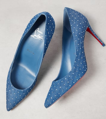 Escarpins Kate 85 en denim à ornements | Christian Louboutin