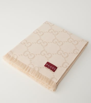 GG wool and silk jacquard blanket | Gucci