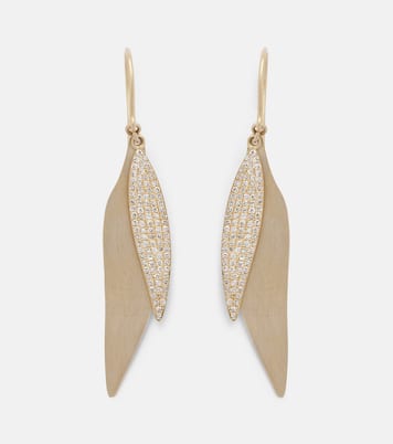 Boucles d'oreilles Falling Leaves en or 18 ct et diamants | Ileana Makri