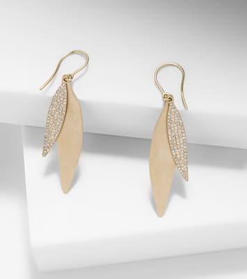 Boucles d'oreilles Falling Leaves en or 18 ct et diamants | Ileana Makri