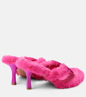 Butterfly 75 faux fur sandals | Blumarine