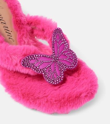 Butterfly 75 faux fur sandals | Blumarine