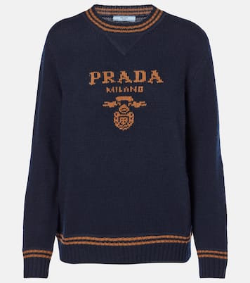 Pull en laine et cachemire à logo | Prada