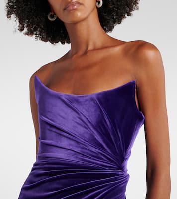 Abito bustier in velluto | Alex Perry