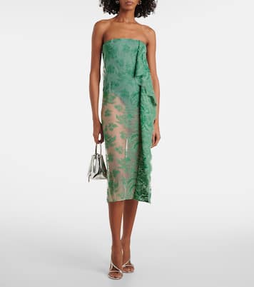 Abito midi in pizzo senza spalline | Christopher Esber