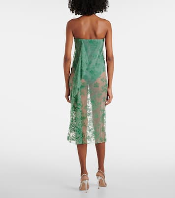 Abito midi in pizzo senza spalline | Christopher Esber