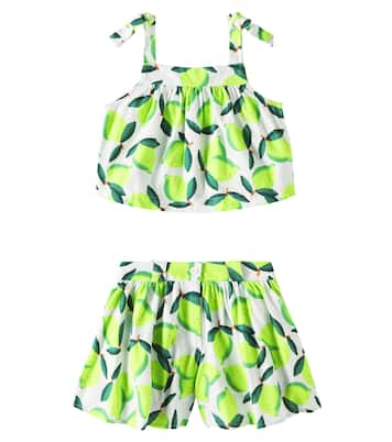 Top e shorts in cotone con stampa | Fábula