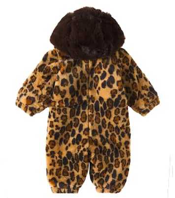Baby leopard-print faux fur overalls | Mini Rodini