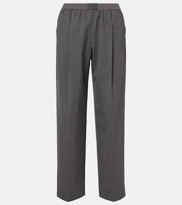 Virgin wool straight pants | Miu Miu