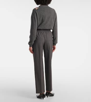 Virgin wool straight pants | Miu Miu