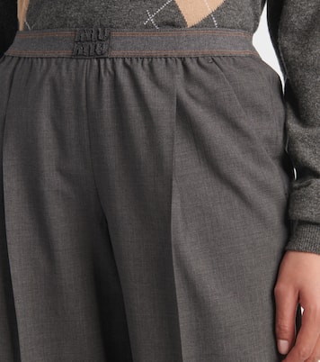 Virgin wool straight pants | Miu Miu