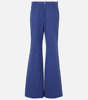 Pantalon évasé à taille mi-haute en coton | Chloé