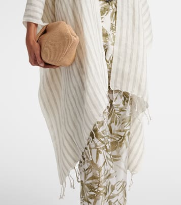 Poncho rayé en lin | Brunello Cucinelli