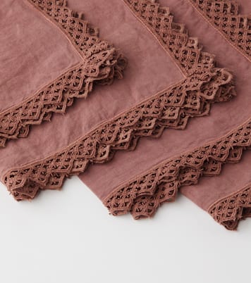 Set of 4 macramé linen napkins | Once Milano