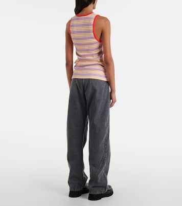 Top in jersey di cotone a righe con logo | JW Anderson