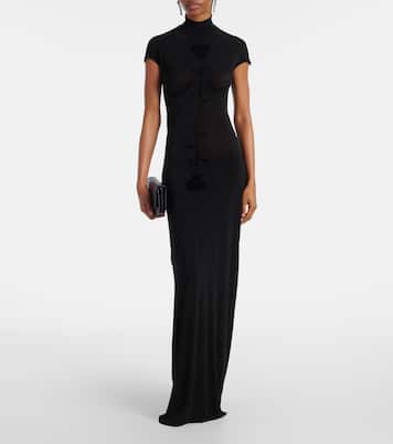 Velvet jersey maxi dress | Jean Paul Gaultier