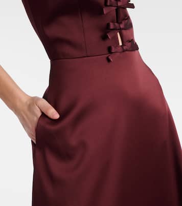 Abito midi Merlot in raso | Rebecca Vallance