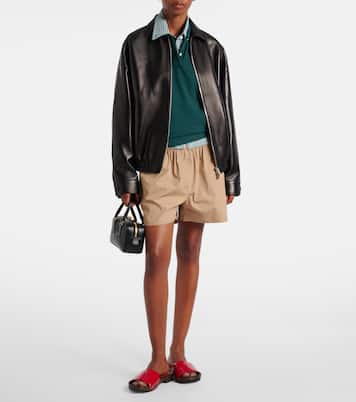 Giacca in pelle con logo | Miu Miu