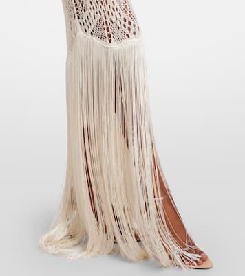 Vestido largo de croché con flecos | Stella McCartney