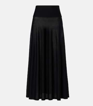 Flared virgin wool maxi skirt | Alaïa
